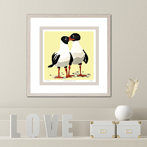 'Gossip Gulls - framed'