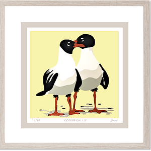 'Gossip Gulls - framed'